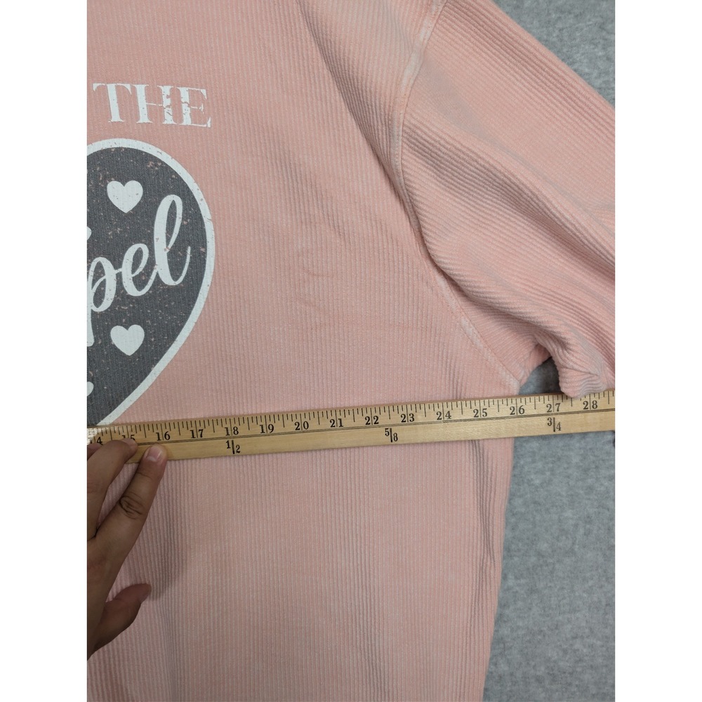 Chicka-d Sweater XL Pink Ribbed Goin To The Chapel Graphic Oversized Bridal - Picture 9 of 16